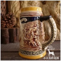 Decorative Figurines European History And Culture "Spanish Bullfight" Royal Memorabilia Or Ceramic Embossed Beer Mug