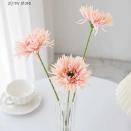 Faux Floral Greenery 1Pcs Brushed Gerbera Vase for Home Decor Christmas Wedding Party Decorative Wreaths Scrapbooking High Quality Artificial Flowers Y240322