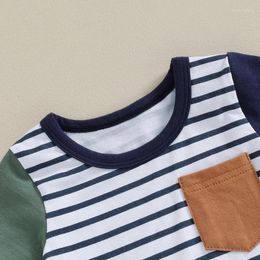 Clothing Sets Born Baby Boy Clothes Toddler Summer Outfit Short Sleeve Striped Top Infant Shorts Set