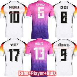 WIRTZ MUSIALA Euro 2024 GermanyS Pink Soccer Jersey KROOS GUNDOGAN KIMMICH HAVERTZ Deutschland Home Away Football shirts 24 25 shirts Player fans Men Women KIDS Set