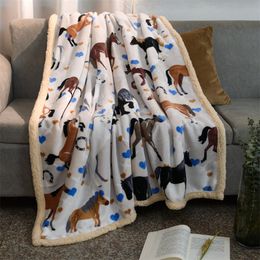 Printed Flannel Lambswool Blanket Double-Sided Fleece Blanket Winter Warm Nap Blankets Office Blankets Wholesale