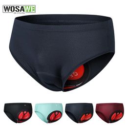 WOSAWE Breathable Cycling Underwear 3D Gel Pad Shockproof Bicycle Underpant MTB Road Bike Underwear Man Cycling Shorts 240313
