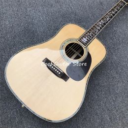 41" Classical D Type Solid Spruce Top,Acoustic Guitar Real Abalone Acoustic Electric Guitar,Handmade Folk,Free Shipping