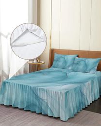 Bed Skirt Marble Agate Elastic Fitted Bedspread With Pillowcases Protector Mattress Cover Bedding Set Sheet