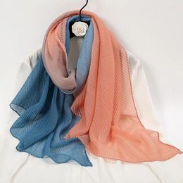 Scarves 160 75cm Ombre Muslim Hijab Cotton Linen Scarf Women Turban Fashion Islamic Arab Shawl Wrap Head Ready To Wear Headscarf