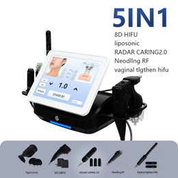 Professional 5 Handles Hifu 8D Vaginal Tighten Facial Portable 12 Cartridge Face Lift Ultrasonic RF Loss Weight Slimming Hifu Machine