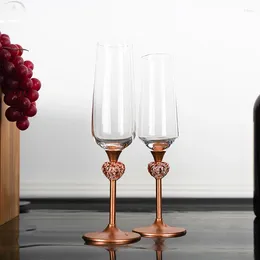 Wine Glasses Silver Peach Heart Shaped Champagne Cup Hollow Transparent Glass Creative European