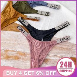 Women's Panties Sexy Diamond Silky Fabric Bikini Underpant Ice Silk T-Panties Hip Lift Thong Briefs T Underwear