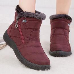 Boots Waterproof Snow Boots Women Keep Warm Ankle Boots for Women Light Thick Sole Zip Design Winter Padded Cotton Shoes Botas Mujer