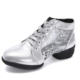 shoes New Arrival Pu Women Modern Dance Shoes Ladies Soft Rubber Sole Ballroom Jazz Tango Dancing Sneakers 4cm Medium Heel 3 Colours