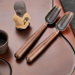 Tea Scoops Metal Culture Tin Alloy Ebony Tool For Kitchen Coffee Tableware Shovel Teaspoons