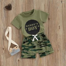 Clothing Sets 1-5T Kids Boy Summer Outfits Short Sleeve T Shirt Tops Camouflage Printed Shorts Set Children Boys Clothes