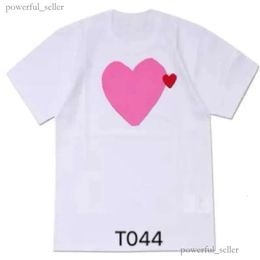 Designer Play T Shirt COMMES DES GARCONS Cotton Fashion Brand Red Heart Embroidery T-shirt Women's Love Sleeve Couple Short Sleeve Men Cdgs Play Yg 133