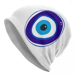 Berets Nazar Amulet (evil Eye) Warm Knitted Cap Fashion Bonnet Hat Autumn Winter Outdoor Beanies Hats For Men Women Adult