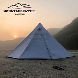 Tents and Shelters Ultralight Camping Pyramid Tent Rainproof Bushcraft Tent Hight 1.6M/2.2M Outdoor Backpacking Shelter for Birdwatching Cooking 240322