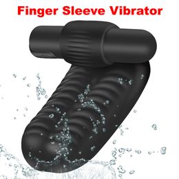 Sleeve Vibrators Finger Vibrator G Spot Orgasm Massage Clit Stimulate Female Masturbator Vibrator Lesbian Sex Toys Finger Sleeve Condoms 2024