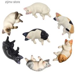 Fridge Magnets 3 pieces of Lazy Cat Refrigerant Magnet Message Photo Wall Sticker Creative Cute Sleep Cat Home Decoration Accessories Y240322