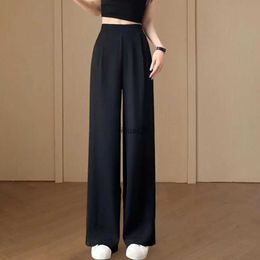 Womens Jeans Loose pants fashionable womens wide leg pants with pockets suitable for the office wearing solid Colour high waisted mens loose fitting straight leg pant