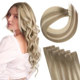 Extensions Full Shine Injection Tape in Human Hair Extension Invisible Seamless Virgin Tape in Hair Extensions Hand Tied Adhesives Tape Ins