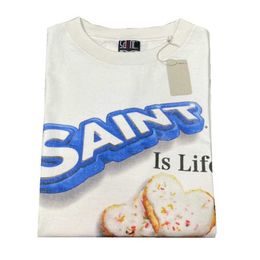 Men's T-Shirts 2014 SS Saint Michael Womens T-shirt 1 1 Best Quality Printed Wash T-shirt Top J240322