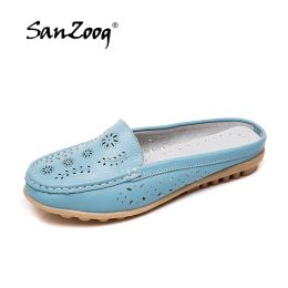 Flats Slip On Flat Shoes For Women Flats Moccasins Mocassin Femme Genuine Leather Ladies Casual Summer Plus Size 10 Colours