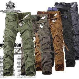 Pantaloni casual da uomo Primavera e autunno Outdoor da uomo Sport lunghi Tasche multiple Abbigliamento da lavoro in puro cotone