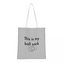 Shopping Bags This Is My Ball Sack Tote Canvas The Bag Foldable Reusable Girls Shoulder Travel Handbag