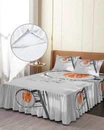 Bed Skirt Basketball Sport Shooting Grey Elastic Fitted Bedspread With Pillowcases Mattress Cover Bedding Set Sheet