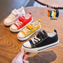 Sneakers Preschool Girls Sports Shoes 2023 Spring/Summer New Boys Shoes Childrens Jelly Colored Canvas Shoes Casual Lace Classic Apartment Childrens Shoes 240322