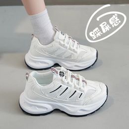 Casual Shoes Women's Sneakers With Platform Tennis Female Woman-shoes Thick Sole Trainers 2024 Mesh Roses PU Low Lace-Up Sewing