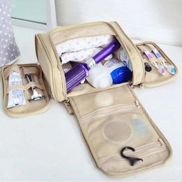 Cosmetic Bags Solid-Color Hanging Makeup Bag With 2 Side Wear Resistant Waterproof Toiletry For Women Men Unisex