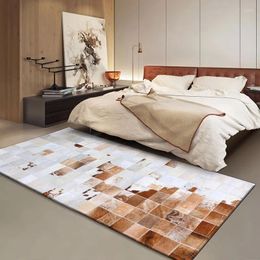 Carpets American Style Genuine Cowhide Patchwork Runner Rug Real Leather Bedside Carpet Year Decorative Floor Mat