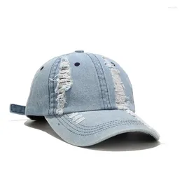 Ball Caps Vintage Adult Men Casual Adjustable Dad Hats Women Cotton Denim Hip Hop Ripped Baseball Gorros