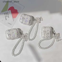 Earphone Accessories Ins Glitter Shiny cartoon Transparent Love Colourful heart cute bear earphone case for airpod pro 3 2 2nd charging Soft boxY240322