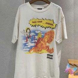 Men's T-Shirts Funny Cartoon Print Saint Michael T-shirts Cotton Short Sleeve Tops High Street Casual Loose Oversized Men Women Saint Tshirts J240322