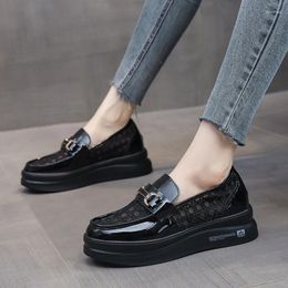 Casual Shoes 2024 And Comfortable Thick-soled Loafers Summer Breathable White Single-pedal Women