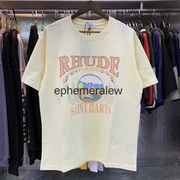 Men's T-Shirts 24SS mens shirt womens high-quality oversized ship printed T-shirt short sleeved top with label H2404012KSN