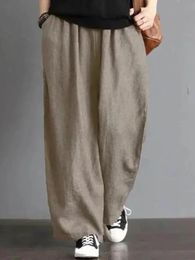 Oversized 7xl Casual Cotton Linen Bloomers Pant Baggy Vintage Harem Trousers Moms Fashion High Waist Summer Sweatpan 240309