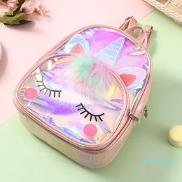 Kids School Backpack Cute PVC Bag Fashion Cartoon Children Unicorn Lovely Waterproof Laser Backpacks Jelly Animal Purse Wxcdg