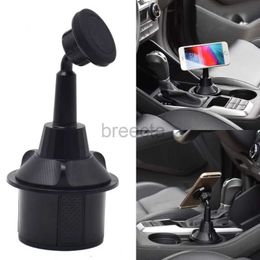 Cell Phone Mounts Holders Universal 360 Degree Rotation Magnetic Car Cup Cellphone Holder Mount Cradle for iphone Smartphone GPS 240322