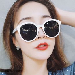 New Korean sunglasses 5054 net popular trend mens and womens Sunglasses White round frame sunglasses