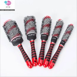 Tools Professional hairdressing Ceramic hair brush hair rolling brush use with blow 5 size in one lot Ceramic coated comb