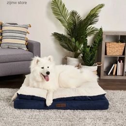 kennels pens Dog mat dog house oversized sewn upright dog bed navy blue machine washable pet mat Y240322