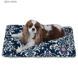 kennels pens French quarter rectangular pet bed for dogs detachable cover navy blue small Y240322