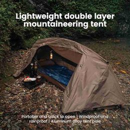 Tents and Shelters Sonuto-Camping Tent For Single Person Lightweight Nylon Tent Tactical Shelter With Mosquito Net Anti-Mosquito Waterproof Field 240322