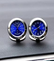 Car Ornament Creative Luminous Clock Thermometer Fashion Automobile Auto Interior Digital Pointer Watch Decoration Accessories4235332