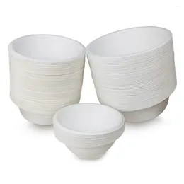 Take Out Containers 50Pcs Biodegradable Disposable Bowl Restaurant Kitchen Cold Use Container Outdoor Picnic Party Camping Rice Serving