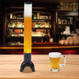 Bar Tools 3L Beer Tower Dispenser Clear Liquor Tower Dispenser with Removable Ice Tube for Parties and Gameday With ice Tube 240322