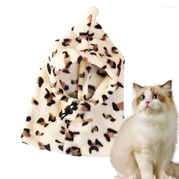 Dog Apparel Snood For Dogs Windproof Leopard Scarf Cute Drawstring Pet Thermal Ear Warmer Hat Cat