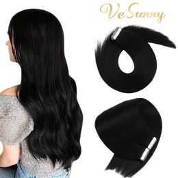 Extensions Vesunny Skin Weft Tape in Hair Remy Hair Seamless Tape For Hair Extensions Color Black Silky Straight Real Human Hair Adhesive